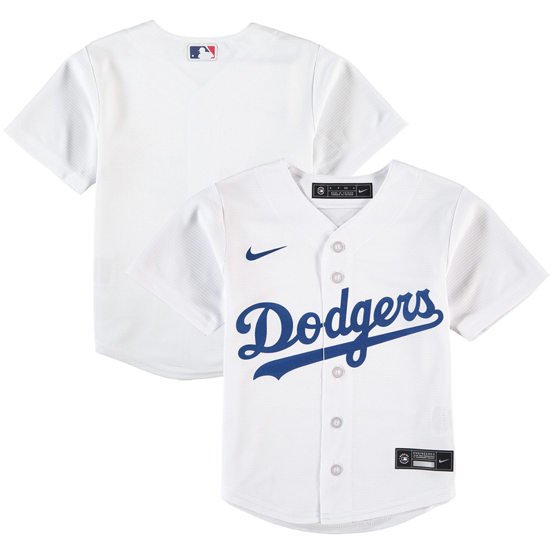 2020 MLB Preschool Los Angeles Dodgers Nike White Home 2020 Replica Team Jersey 1->women mlb jersey->Women Jersey
